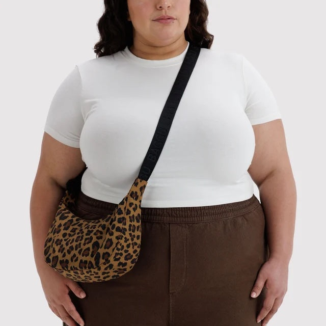 Small Nylon Crescent Bag - Leopard