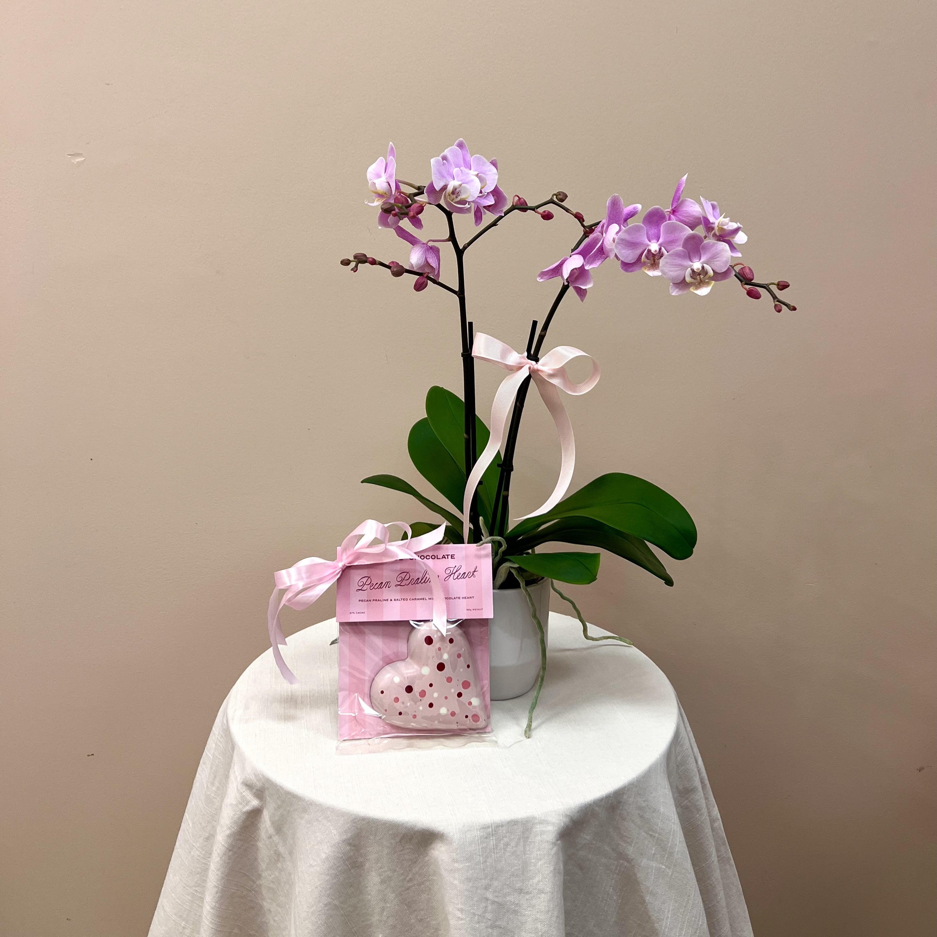 Mini Potted Orchid & Choccy Combo