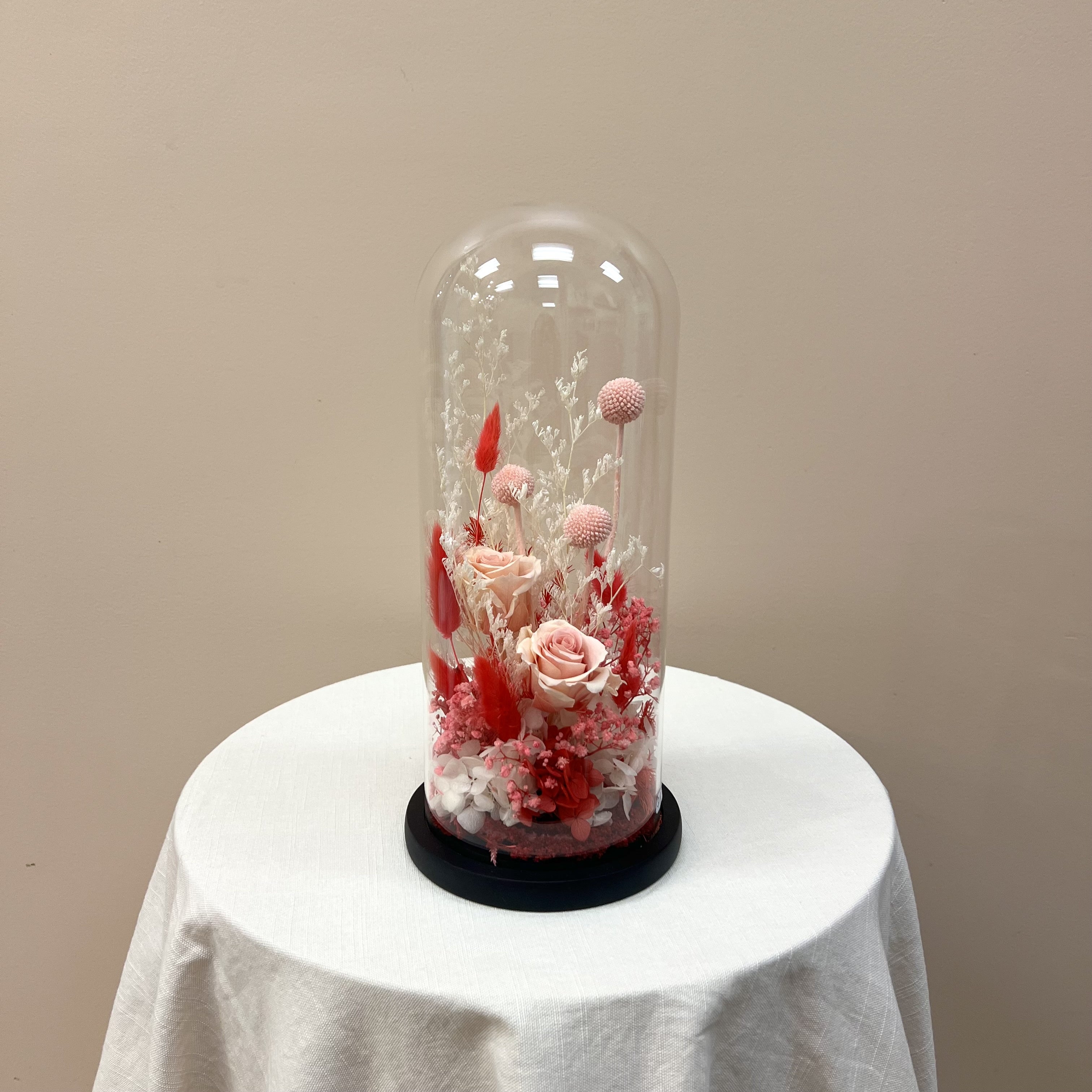 Tall Preserved Floral Dome