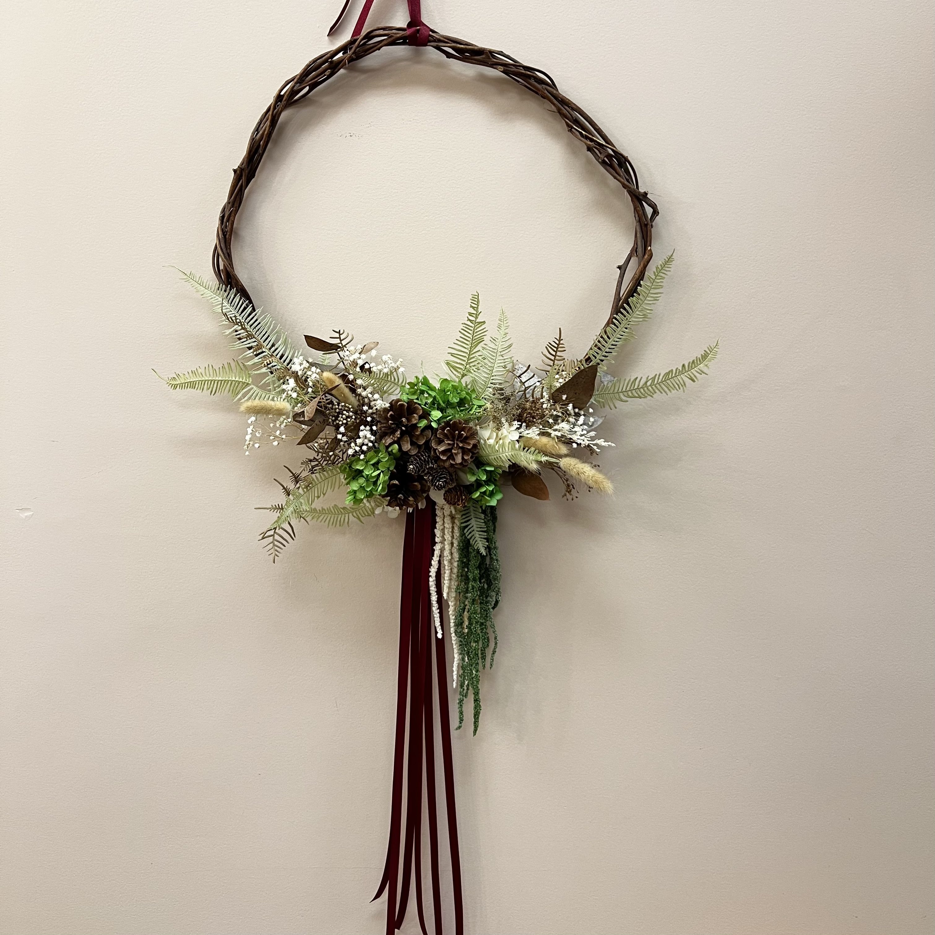 Green & Red Rustic Wreath