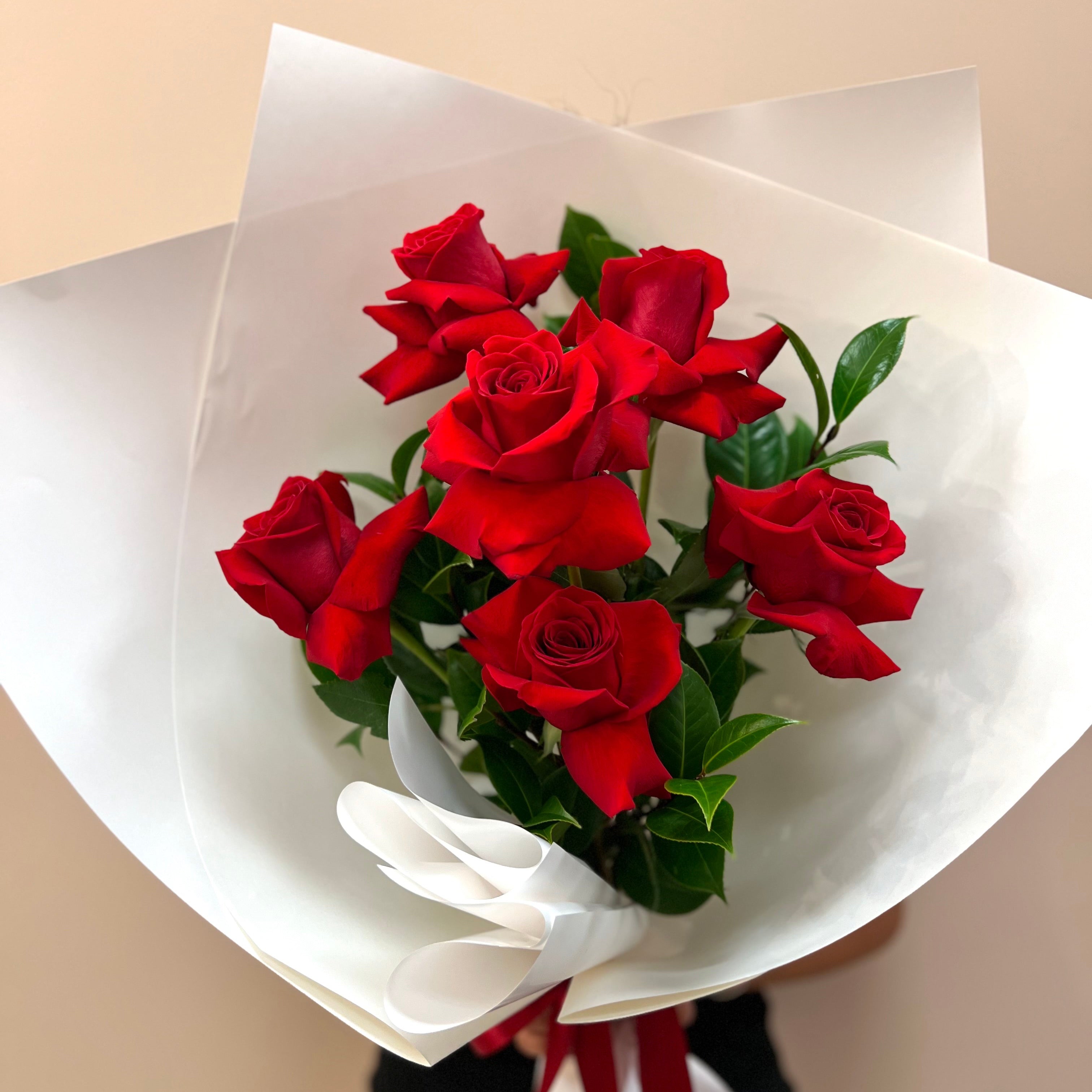 6 Premium Colombian Red Roses