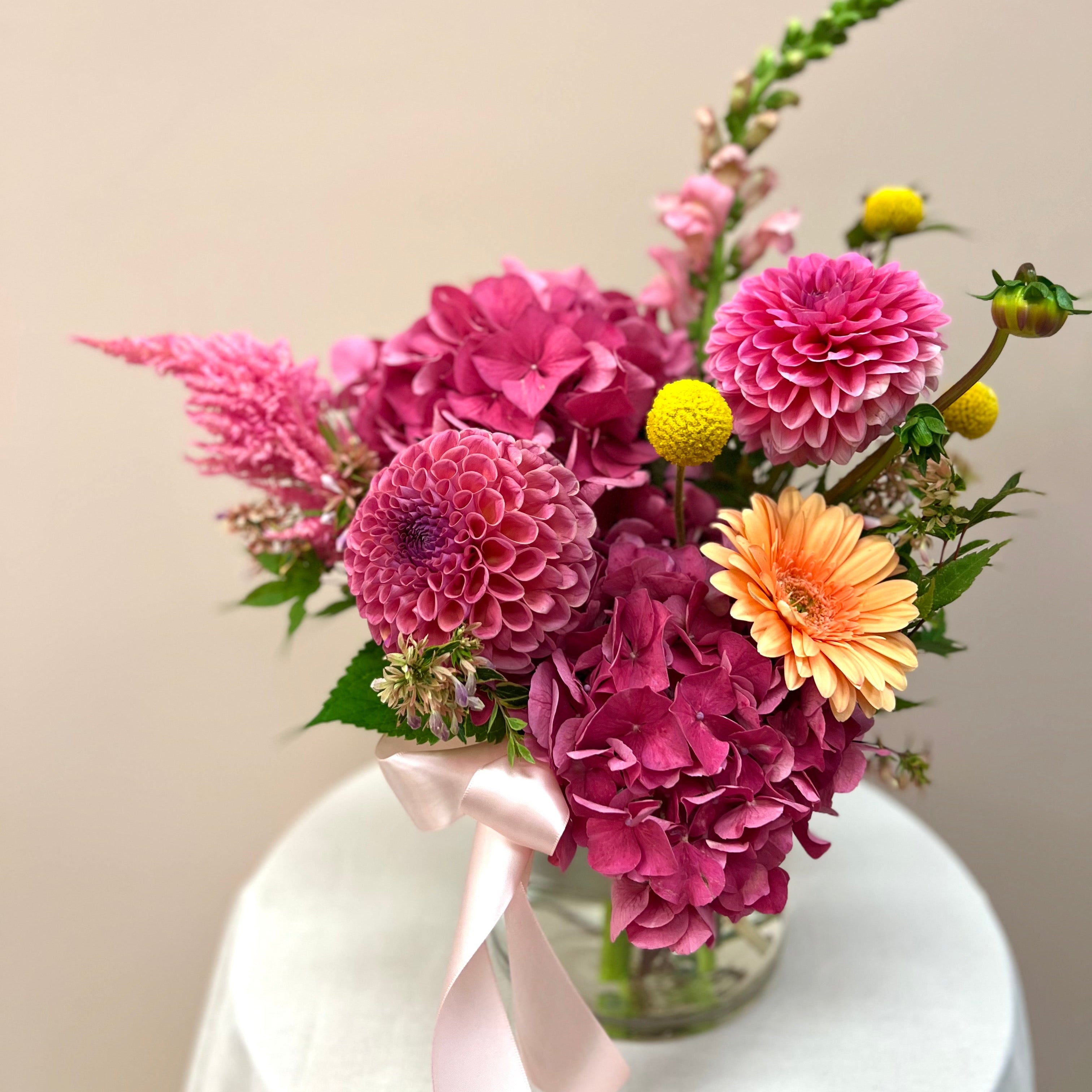 Seasonal Valentines Vased Posy