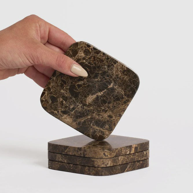 Ned Stone Coasters - Dark Marble