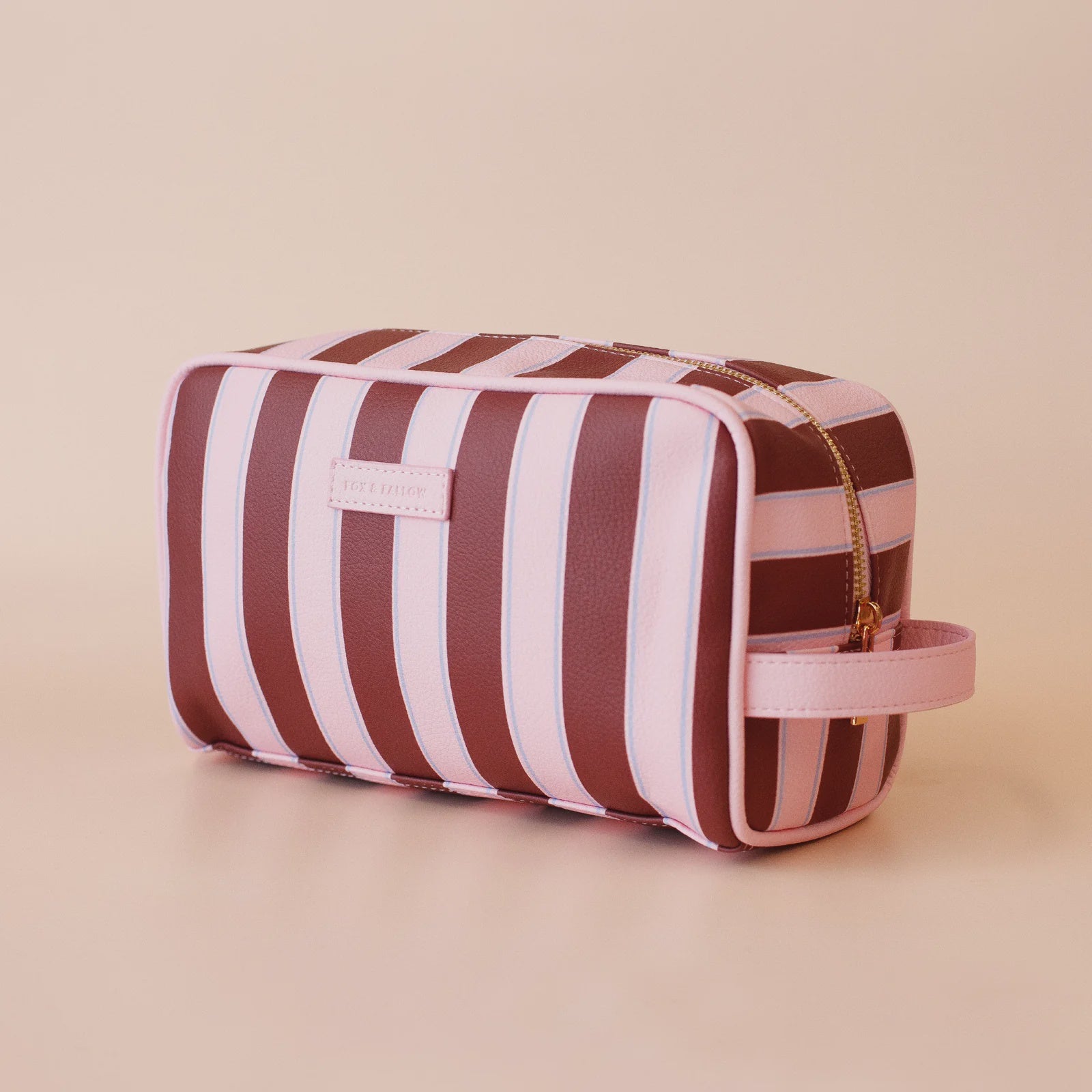 Burgundy Stripe Wash Bag