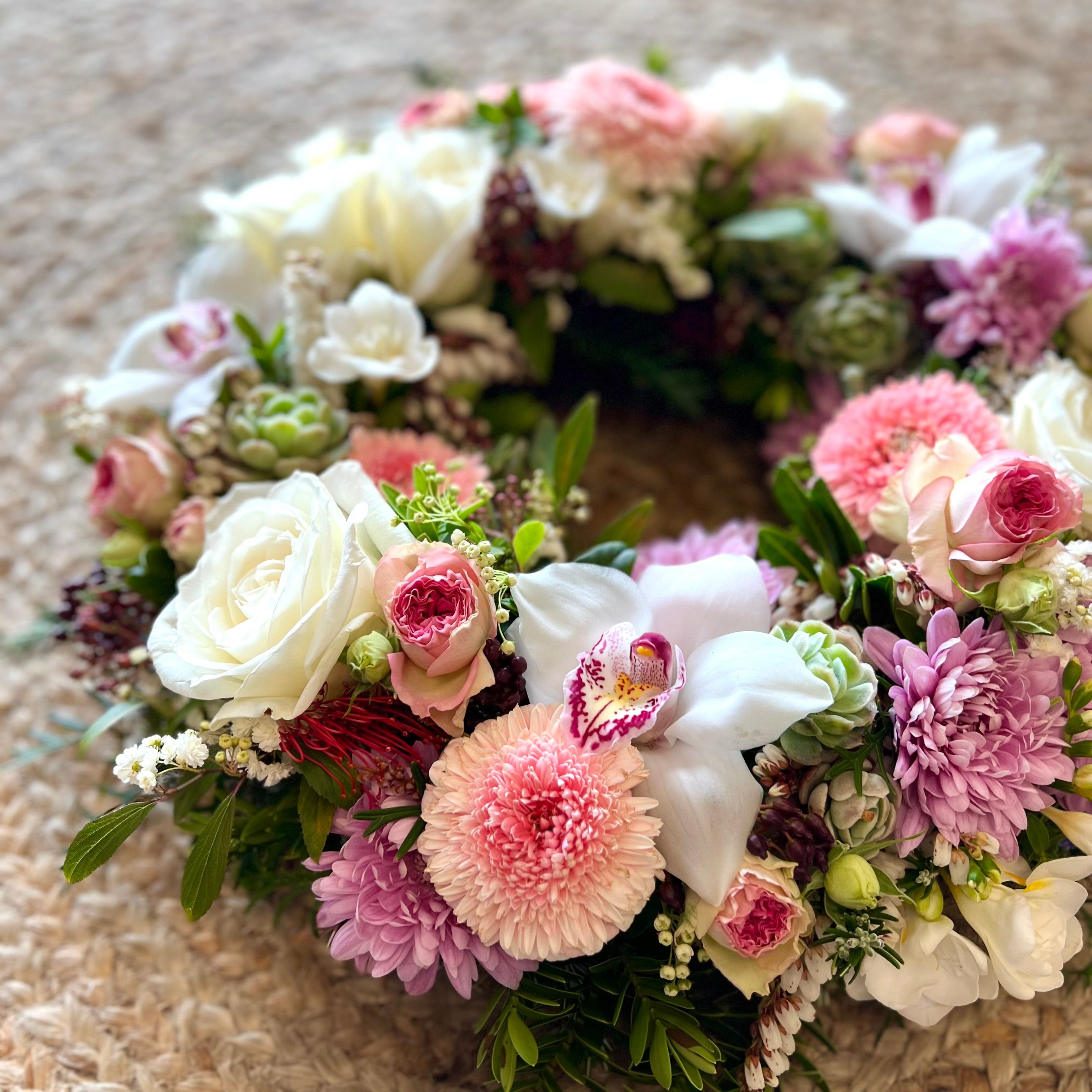 Pastel Pink & White Wreath