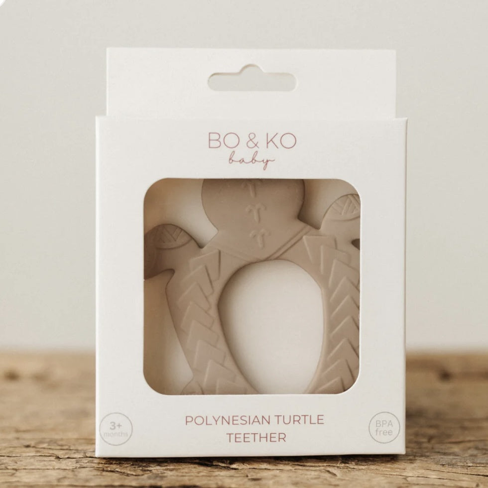 Polynesian Turtle Teether - Latte