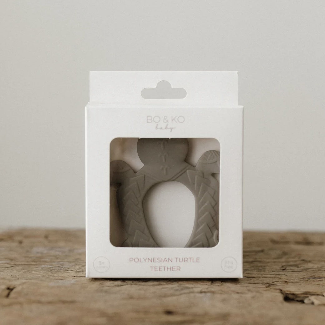 Polynesian Turtle Teether - Olive