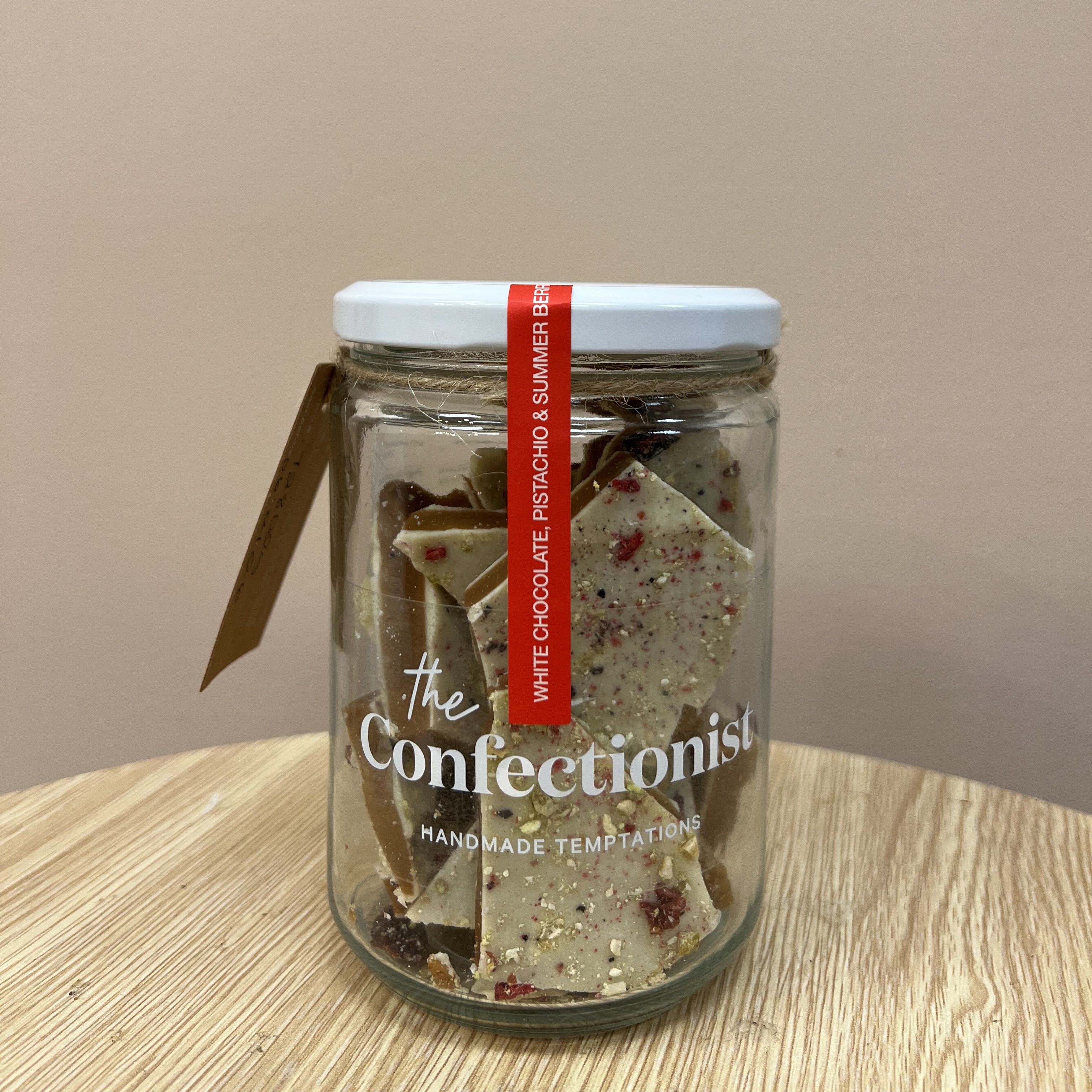 White Choco, Pistachio & Summer Berry Toffee Jar 200g