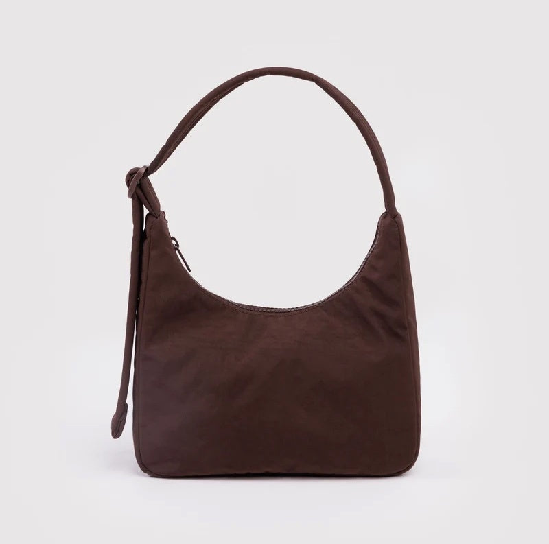 Mini Nylon Shoulder Bag - Coffee