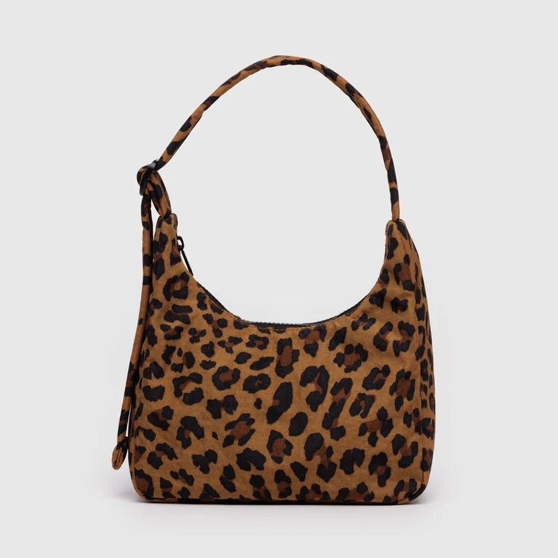 Mini Nylon Shoulder Bag - Leopard
