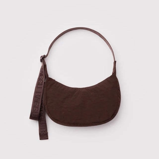 Small Nylon Crescent Bag - Coffee
