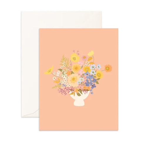 Spring bouquet peach card