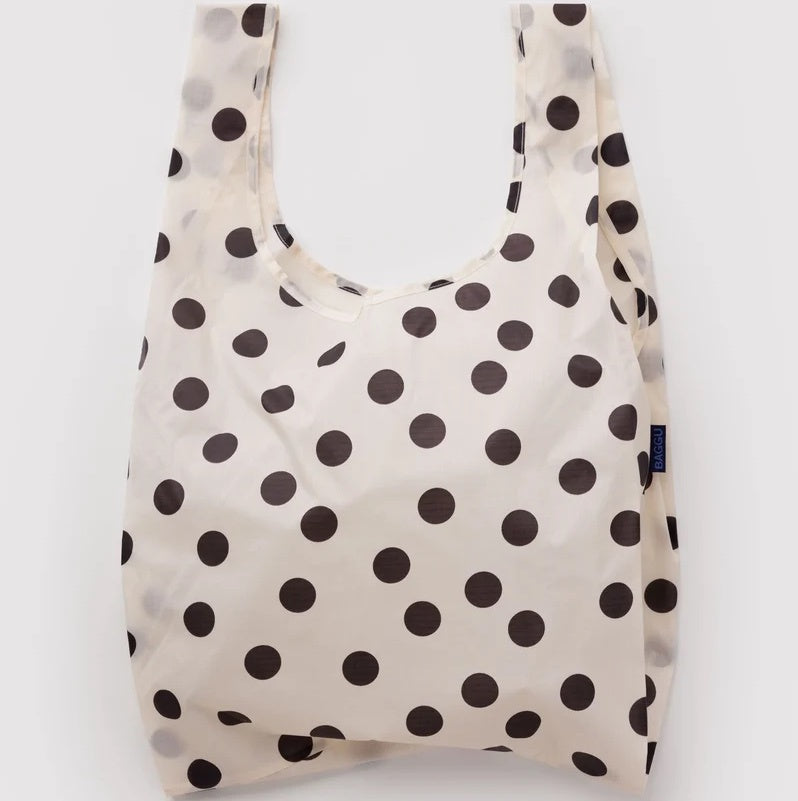 Standard Baggu - Cream and Black Polka Dot