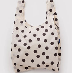 Standard Baggu - Cream and Black Polka Dot