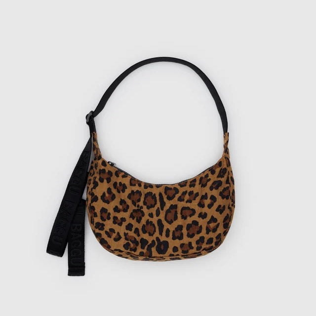 Small Nylon Crescent Bag - Leopard