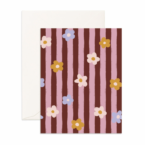 Daisy Stripe Card
