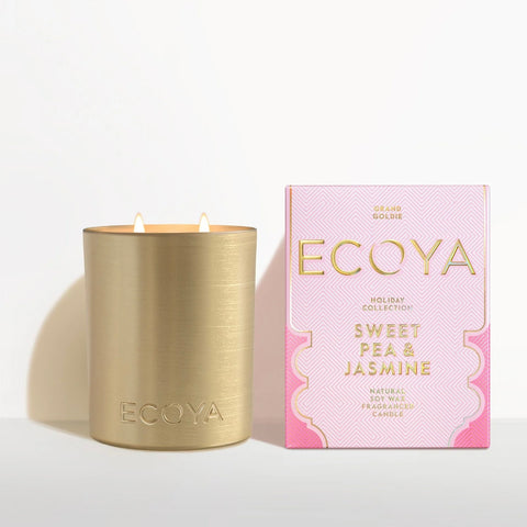 Ecoya Sweet Pea And Jasmine Grand Goldie Candle