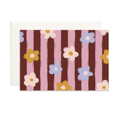 Daisy Stripe Mini Card
