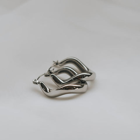 Silver Abby Hoops By Katy B