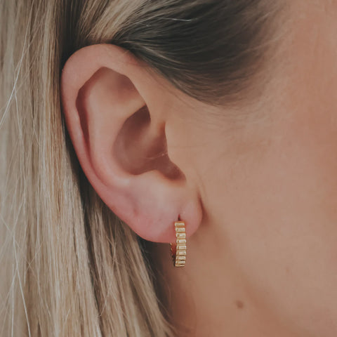 Ribbed Hoops Gold By Katy B