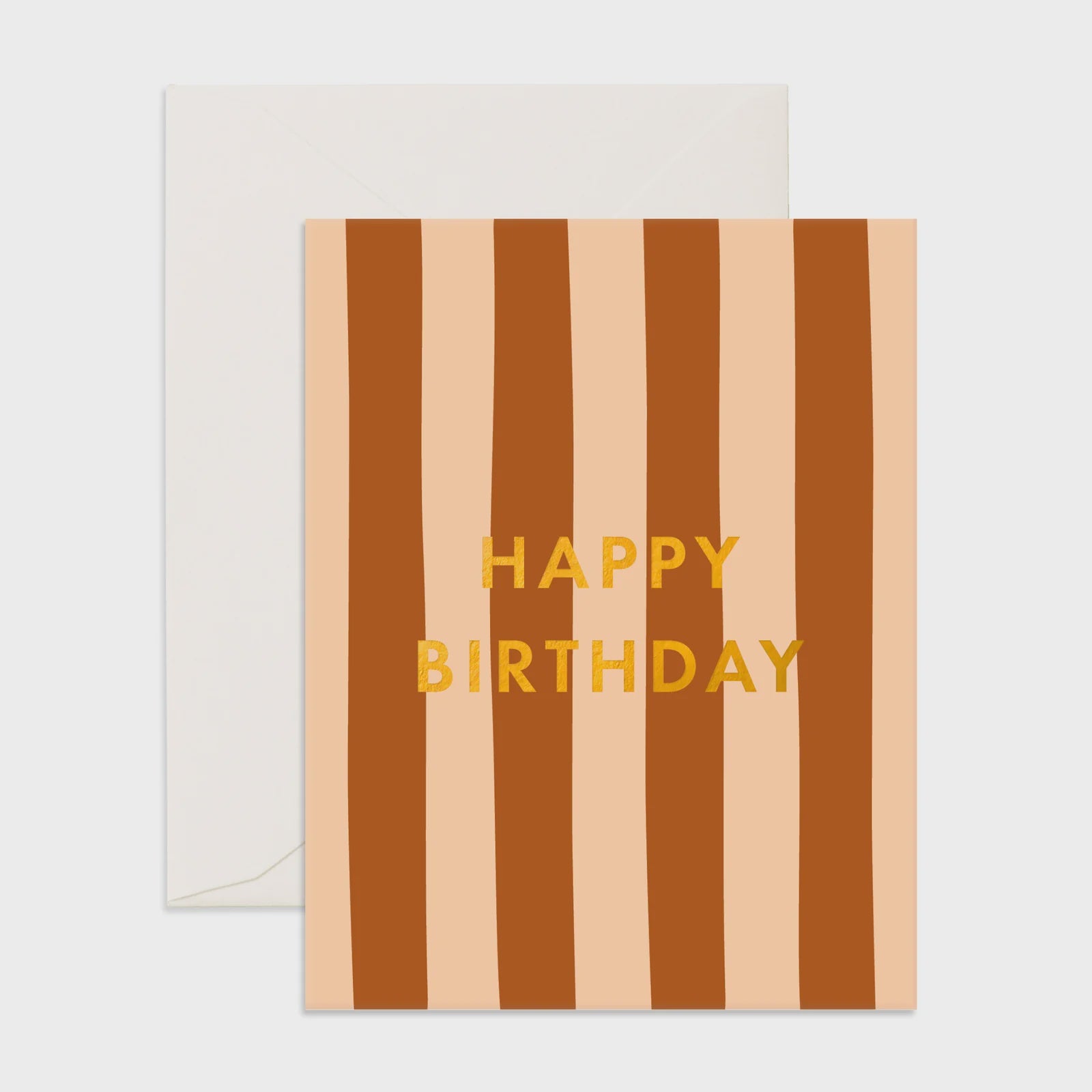 Rust Stripe Birthday Card