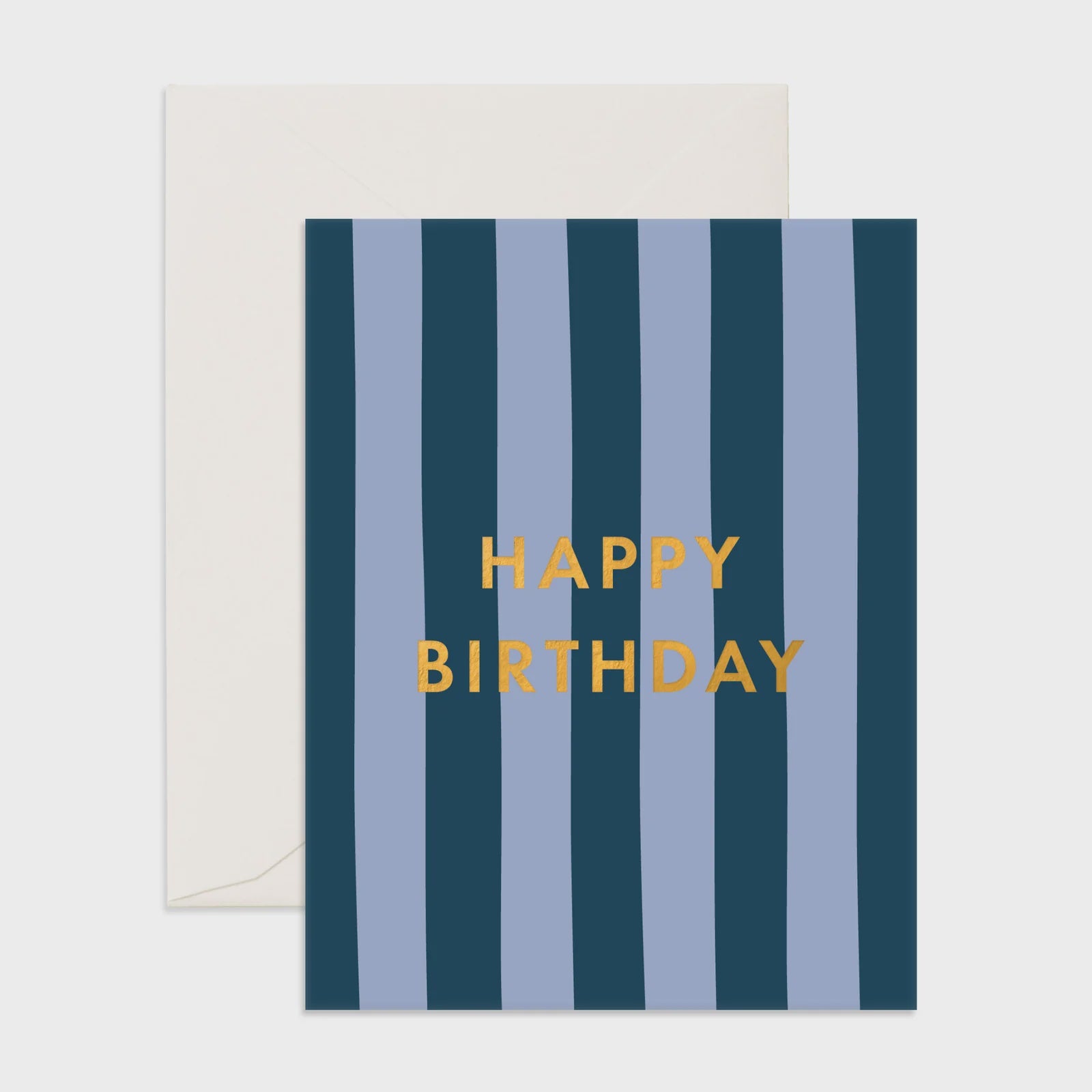 Navy Stripe Birthday Card