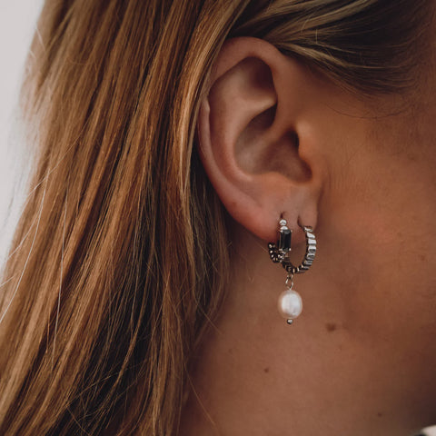 Silver  Izzy Hoops By Katy B