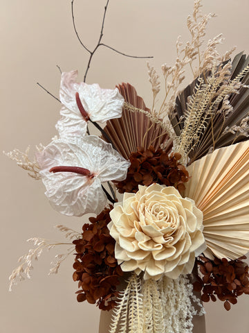 Espresso Dried Flower Arrangment In Stunning Ned Vase