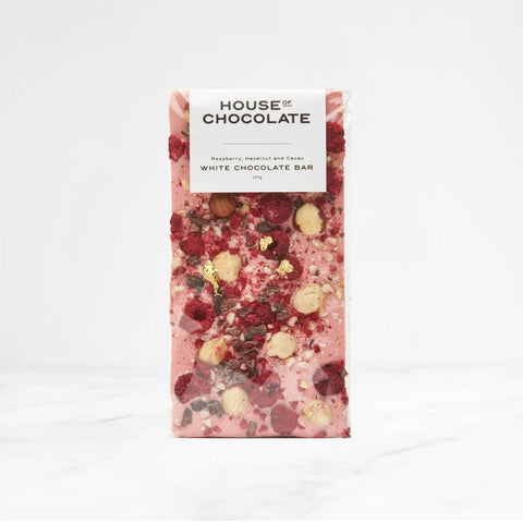 Raspberry, Hazelnut & Cacao White Choc Bar