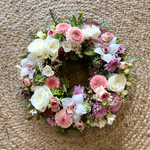 Pastel Pink & White Wreath