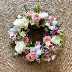 Pastel Pink & White Wreath