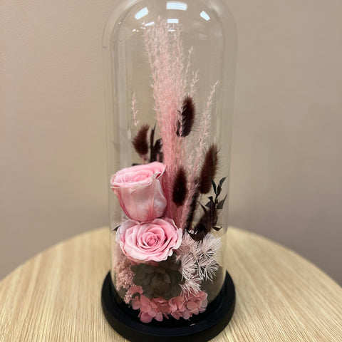 Pink&Brown Floral Dome - Large