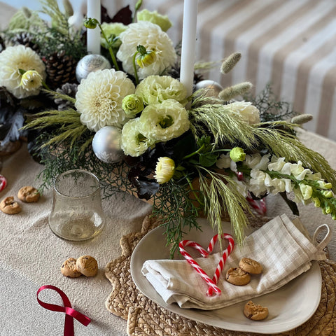 White & Green Festive Christmas Arrangement