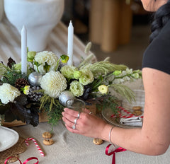 White & Green Festive Christmas Arrangement
