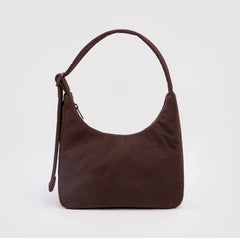 Mini Nylon Shoulder Bag - Coffee