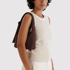 Mini Nylon Shoulder Bag - Coffee