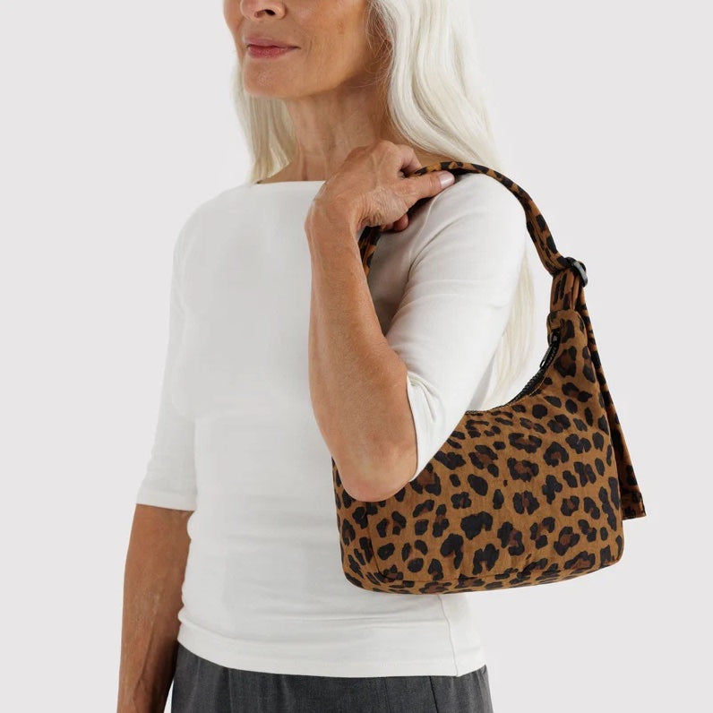 Mini Nylon Shoulder Bag - Leopard
