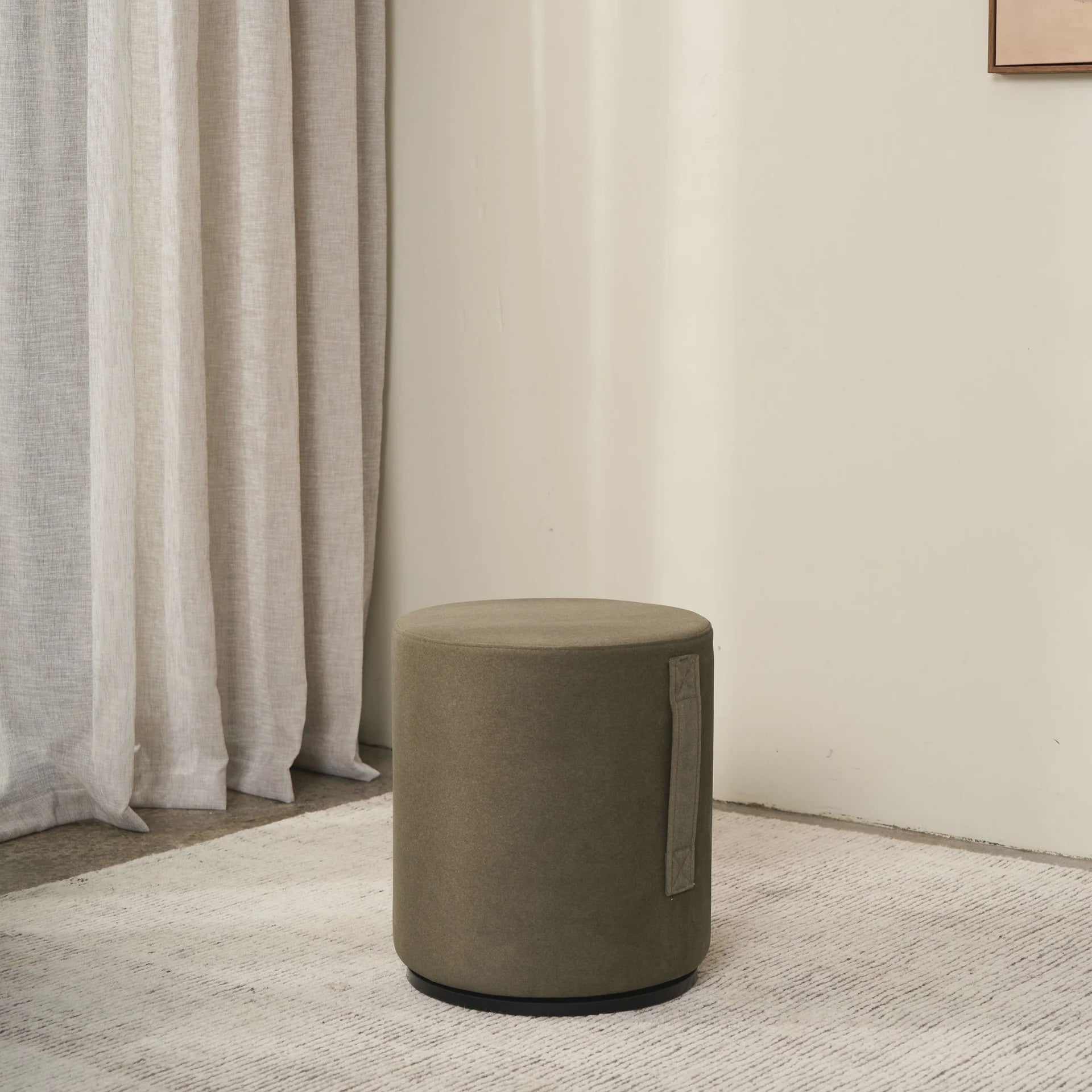 Ned Mee Swivel Ottoman - Olive