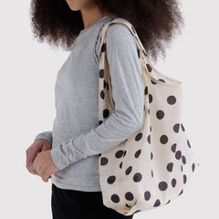 Standard Baggu - Cream and Black Polka Dot