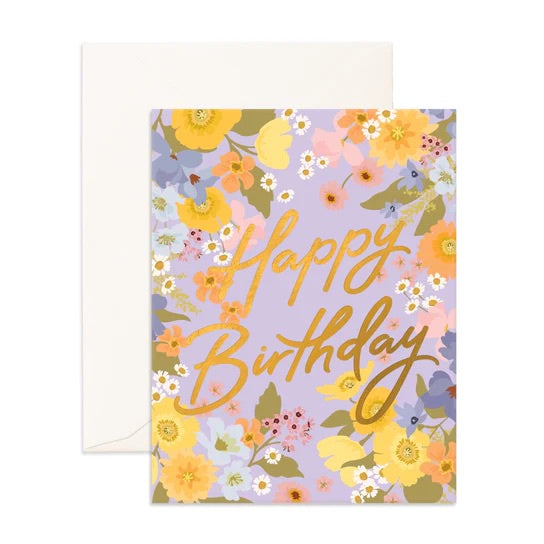 Birthday Spring Florals Lilac Card